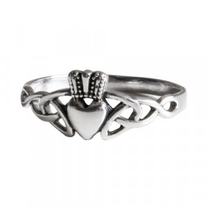 Inel argint pentru indragostiti Claddagh 0.8 cm