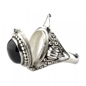 Inel argint Poison Ring cu onix 1,5cm - Img 4