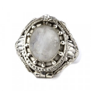 Inel argint Poison Ring cu piatra lunii 1.5cm - Img 5