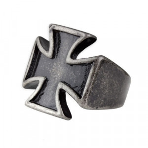 Inel barbatesc cu Crucea de Fier din otel inoxidabil – stil biker/gothic 2.3cm