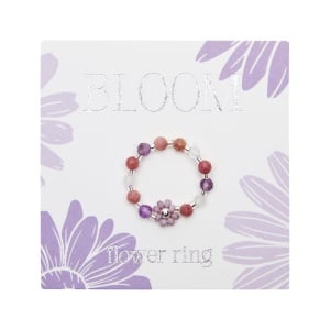 Inel Bloom Violet cu Margele Miyuki si Pietre Semipretioase - Img 1