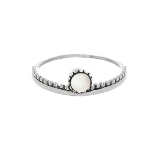Inel din argint 925 Coronita cu Piatra Lunii minimalist – simbol al feminitatii si protectiei