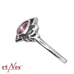Inel din otel inoxidabil cu zirconiu violet Floare de Lotus - Img 3