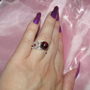 Inel handmade placat cu argint Focul Sacru - Img 2