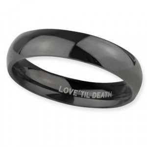 Inel Love Till Death din inox negru - simbol al iubirii eterne