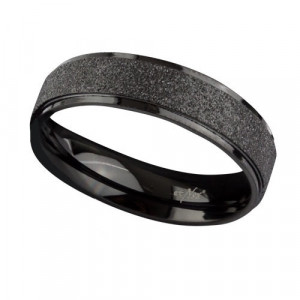 Inel otel inoxidabil Diamond Black 0.6cm