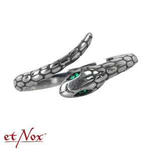 Inel otel inoxidabil Sarpe cu zirconiu verde 0.9cm - Img 3