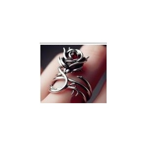 Inel Trandafir Gotic din inox cu zirconiu rosu etNox - Iubire si frumusete - Img 4