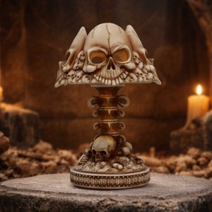 Lampa LED Craniu cu Oase – decor gotic fantasy iluminat, 22.6 cm - Img 7