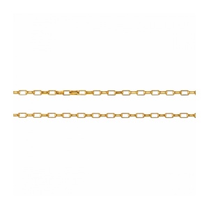 Lantisor auriu din otel inoxidabil 316L, zale patrate, placare aur 18K PVD, 55 cm - Img 2