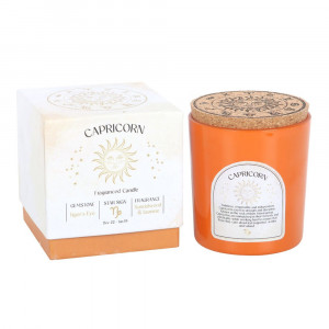 Lumanare zodiacala cu bucatele de Ochiul Tigrului - Capricorn (santal si iasomie)