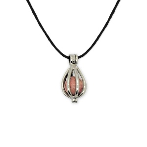 Medalion piatra semipretioasa Rodonit, talisman pentru curaj si echilibru 2 cm - Img 1