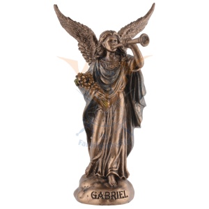 Mini statueta Arhanghelul Gabriel, vestitorul divin, finisaj bronz, 10 cm