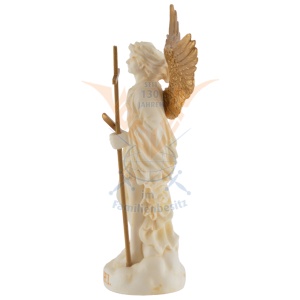 Mini statueta Arhanghelul Zadkiel, finisaj alb marmura si auriu, 10 cm - Img 8