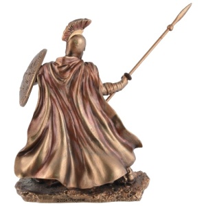 Mini statueta erou al mitologiei grecesti Hector, finisaj bronz, 10 cm - Img 2