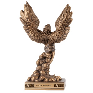 Mini statueta Icar – Zborul catre Soare, finisaj bronz, statueta din mitologia greaca 9 cm - Img 2