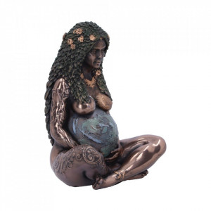 Mini statueta Mama Pamant finisaj bronz 8.5 cm - Img 2