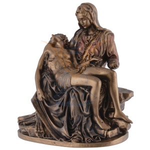 Mini statueta Pieta - Michelangelo, finisaj bronz, 7 cm - Img 8