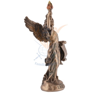 Mini statueta Uriel, arhanghelul iluminarii spirituale, finisaj bronz, 11 cm - Img 3