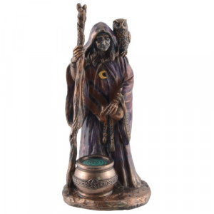 Mini statueta zeita celtica Crone - Batrana inteleapta 11cm - Img 5