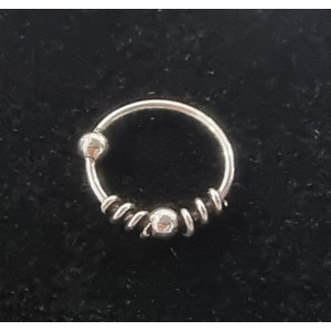 O bucata cercel piercing pentru nas din argint Biluta Aro Bali 10 mm - Img 3