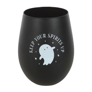 Pahar de sticla imprimat Keep your spirits up, capacitate 500ml