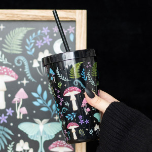 Pahar plastic cu pai Dark Forest, capacitate 500ml - Img 3