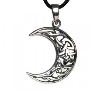 Pandantiv argint Luna cu pentagrama - Img 1