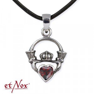Pandantiv argint pentru indragostiti Red Claddagh 2cm - Img 2