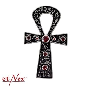 Pandantiv argint si zirconii Ankh egiptean cu hieroglife 5.8 cm - Img 1
