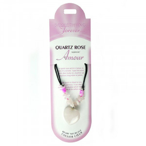 Pandantiv bucatele de piatra semipretioasa Inima de Quartz Roz, talisman pentru Iubire