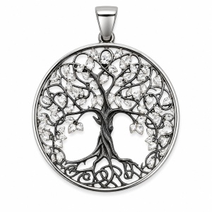 Pandantiv Copacul Vietii din inox, Etnox – simbol al cresterii si armoniei, 4.1 cm