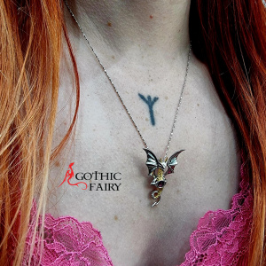 Pandantiv cu lantisor din argint Dragonul ceresc - Anne Stokes - Img 5