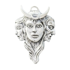 Pandantiv cu lantisor placate cu argint Sigils of The Craft - Triple Goddess