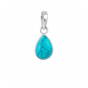Pandantiv din argint cu cristal natural Lacrima de Turcoaz 1.2 cm