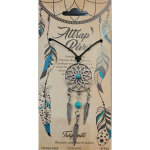 Pandantiv Gardienii Viselor- Dreamcatcher cu Turcoaz, talisman pentru Protectie