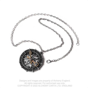 Pandantiv gotic cu lantisor Alchemy England - Astro-lunial Compass - Img 2