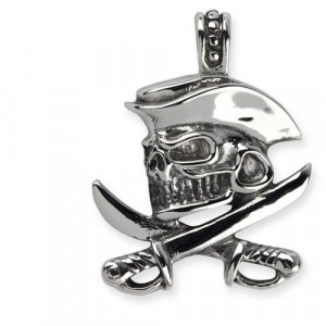 Pandantiv otel inoxidabil Craniu de pirat 3.8 cm