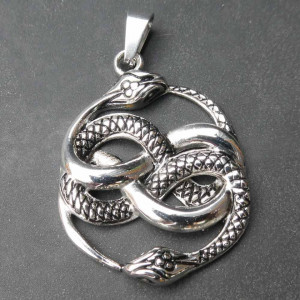 Pandantiv otel inoxidabil sarpe Auryn Poveste fara sfarsit 3cm - Img 2