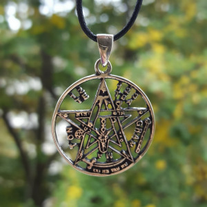 Pandantiv talisman din argint Tetragramaton 3,0 cm, protectie puternica - Img 4
