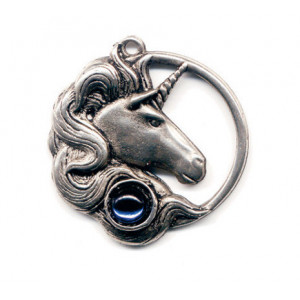 Pandantiv Unicorn, talisman pentru fericire, frumusete, puritate, dragoste si putere, 2.7 cm - Img 1