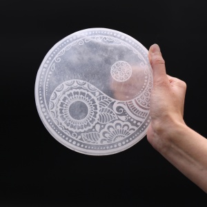 Platou din selenit 18 cm - Yin Yang - Img 2