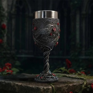 Pocal Corb Twilight Bloom – decor gotic si decor fantasy, 19.5 cm - Img 6