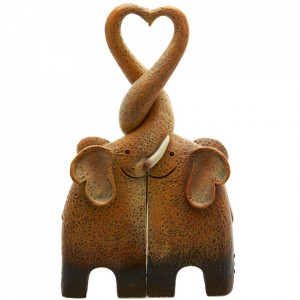 Set 2 statuete Familia de Elefanti 18 cm