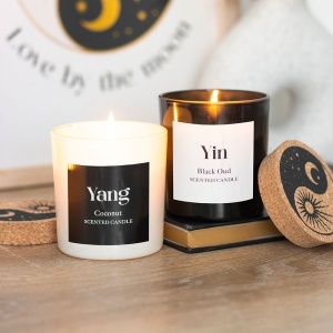 Set doua lumanari parfumate cu aroma de cocos si lemn de agar Yin & Yang - Img 4