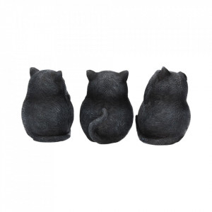 Set statuete Trei pisicute grase intelepte 8.5 cm - Img 4