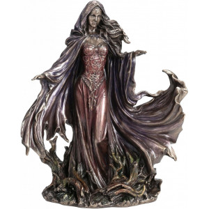 Statueta bronz si rasina vrajitoarea Morgana le Fay - artist Monte M.Moore 29 cm
