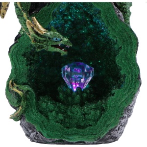 Statueta Dragon decorativ cu LED Emerald Overseer 18 cm - Gardianul Cristalului de Smarald - Img 6