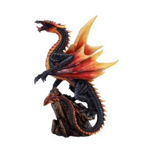 Statueta Dragon Obsidian Inferno – decor fantasy collector, 23.7 cm