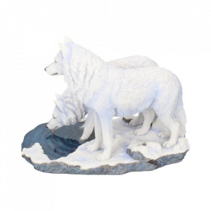Statueta lupi albi Razboinicii iernii 25 cm Lisa Parker - Img 3